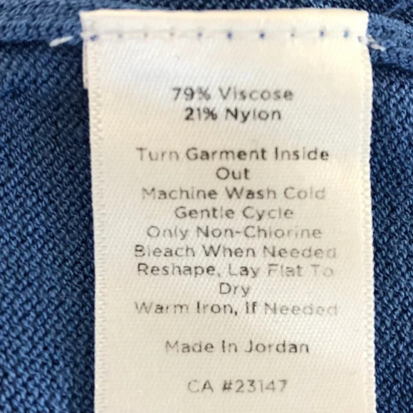 Talbots Casual Scoop Neck Layered Bell 3/4 Sleeve Knit Top Periwinkle Blue Sz XS - Picture 10 of 12